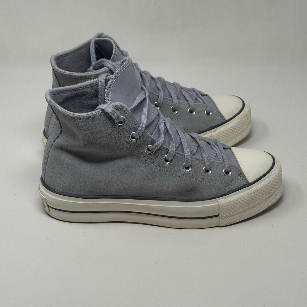 Converse All Star Chuck Lift Platform High Shoes Womens 9 Blue Gray Suede Retro - Picture 5 of 16